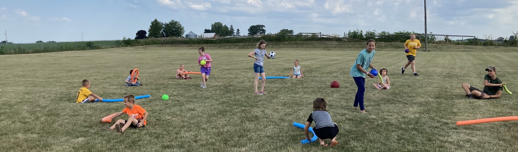 Children playing outdoor games