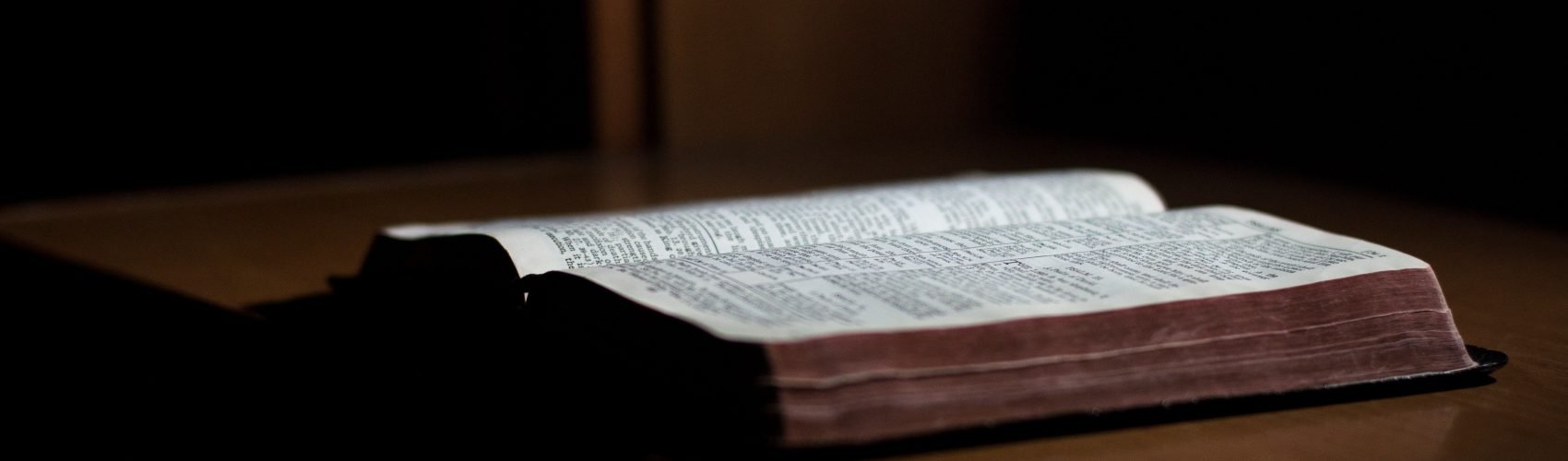 Bible open on table